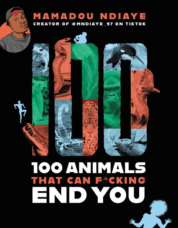 photographical 100 containing animals with color overlay, over black