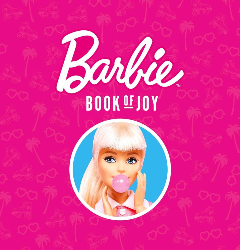 barbie blowing a bubble gum bubble on pink cover with white text