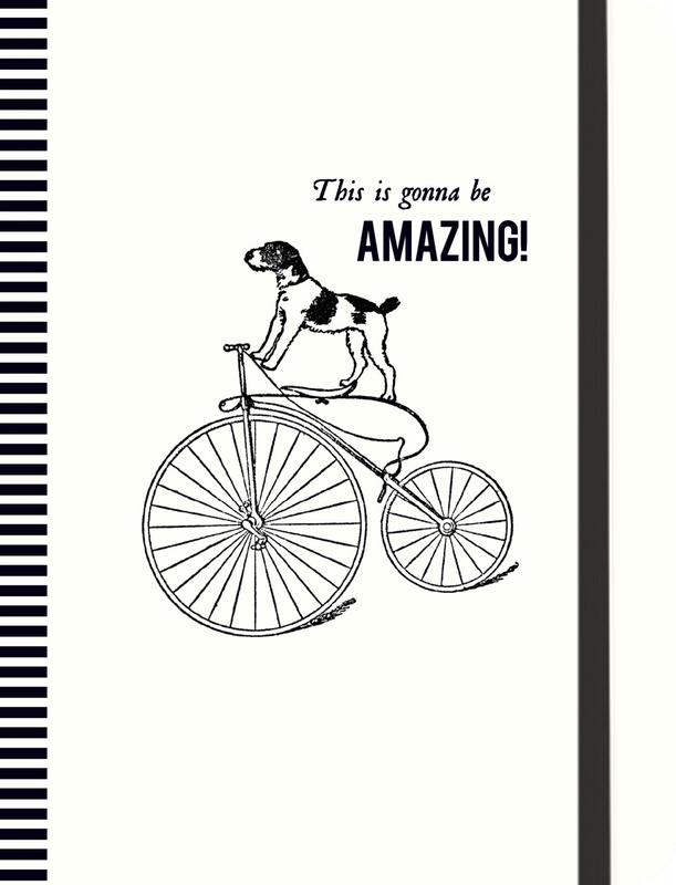 Cycling Dog Gilded Journal (Alice Scott Vintage Prints)