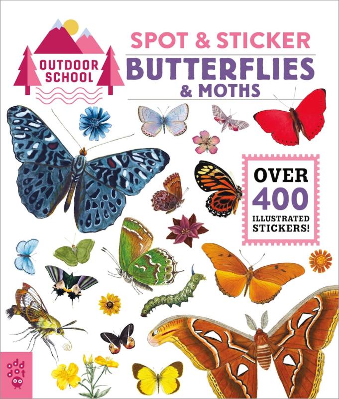 Book cover filled with colorful, realistic illustrations of butterflies and moths.