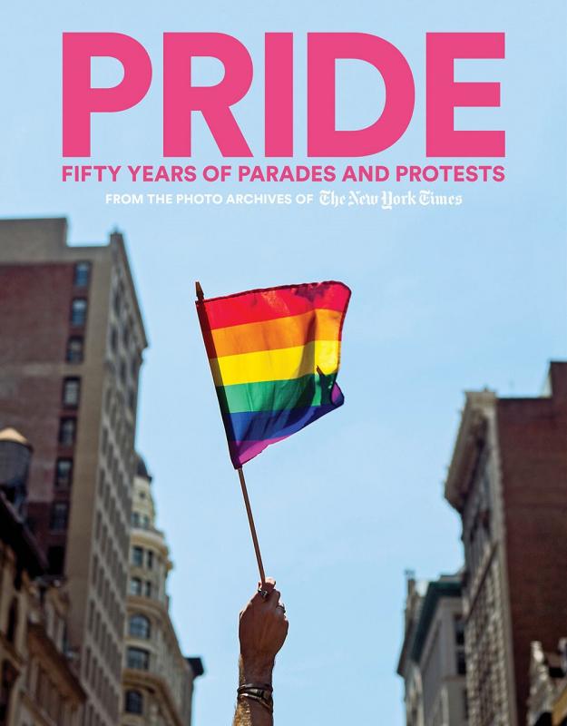 Cover with photo of a hand holding up a Pride flag