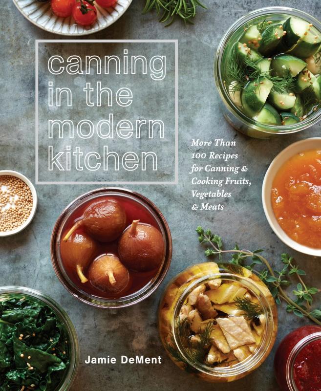 Cover with photo showing different foods in canning jars