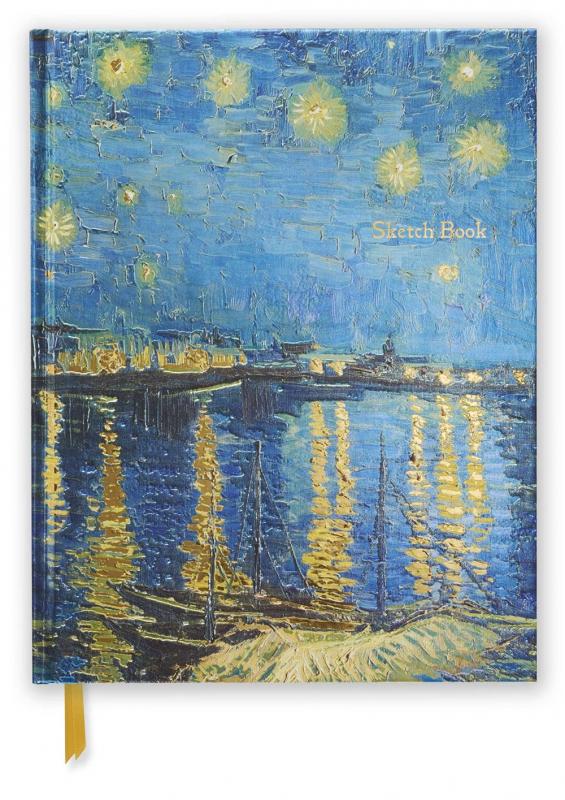 Photo of journal with Van Gogh's Starry Night Over the Rhone