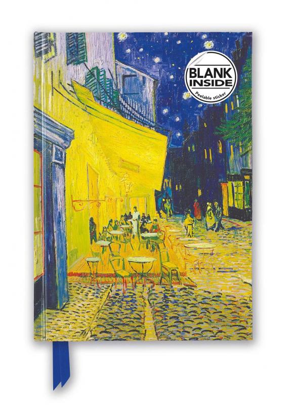 Photo of journal with Van Gogh's Cafe Terrace. 