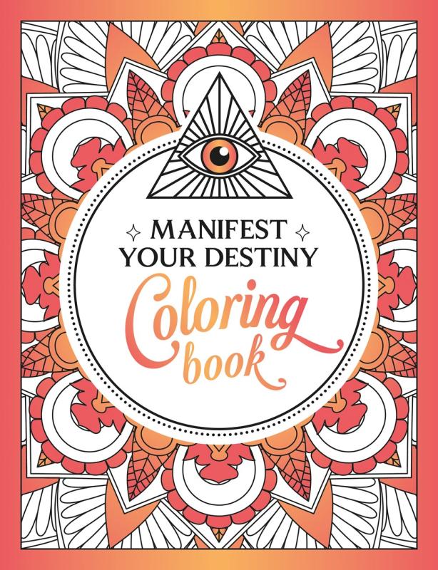 Book cover with orange and white mandala design.