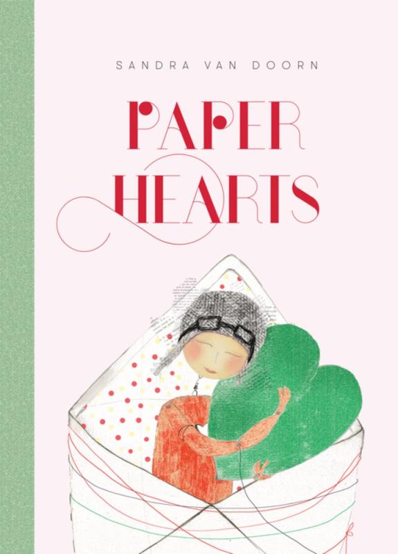 Light pink book cover with illustration of a smiling figure hugging a green heart.