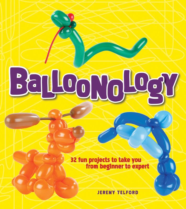 Yellow cover with different balloon animals on it.