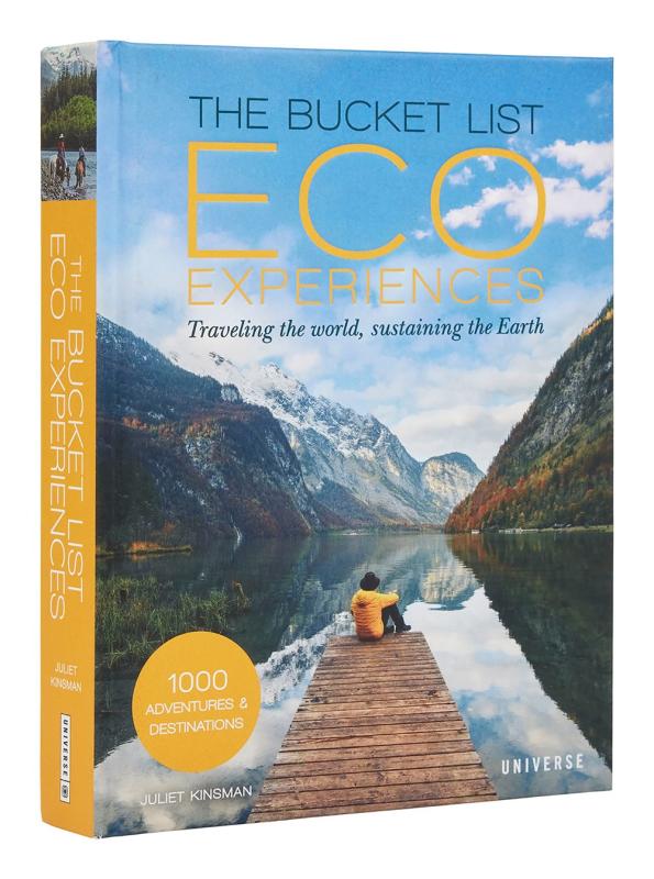 sample book cover over white, featuring a person on a pier between mountains and a body of wayer