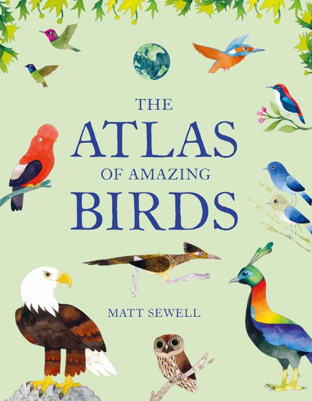 light green cover with illustrations of various birds with blue text