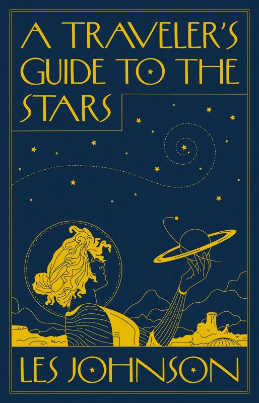 blue cover with yellow text and illustration of planets and stars