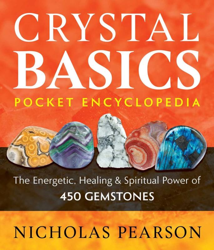 array of colorful crystals with an orange cover with white font