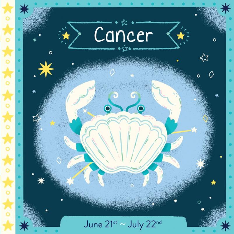 a crab set against a constellation