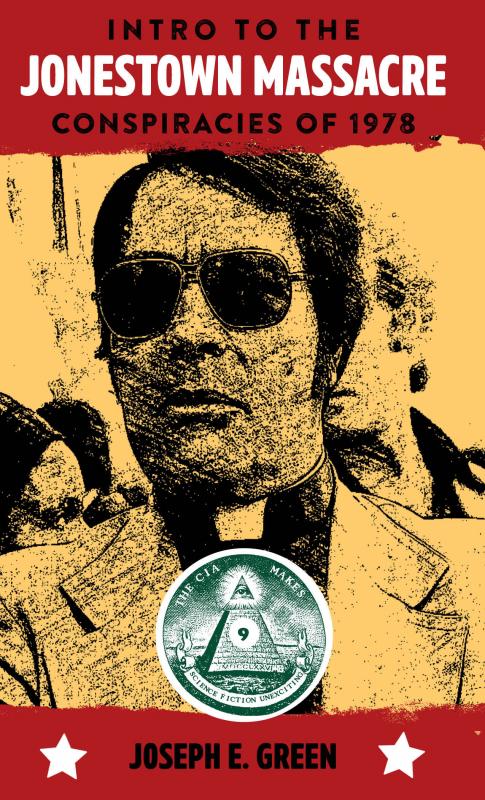 Jim Jones with sunglasses peers from behind an illuminati symbol in a lightbulb