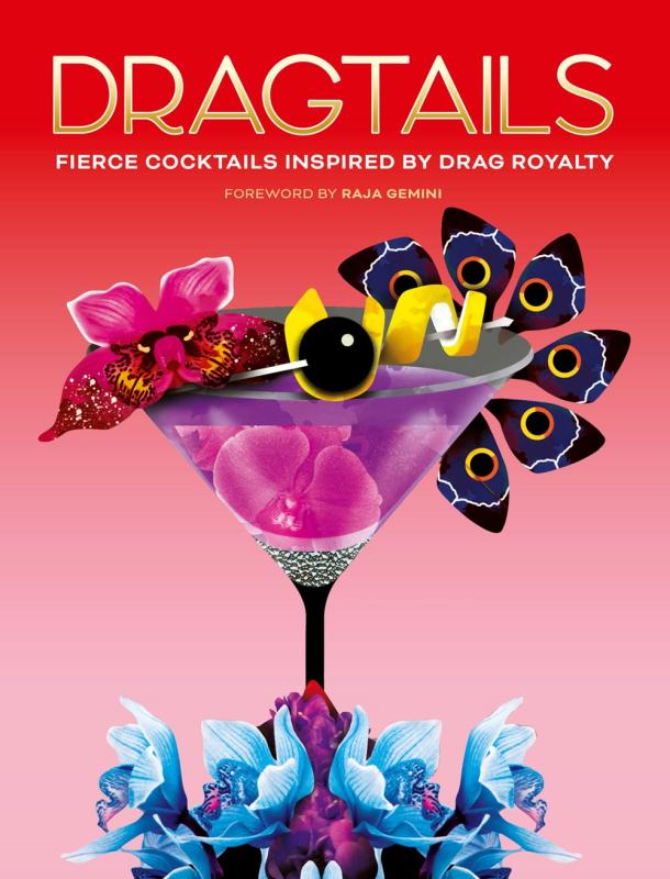 red cover with flower in a martini glass with gold text