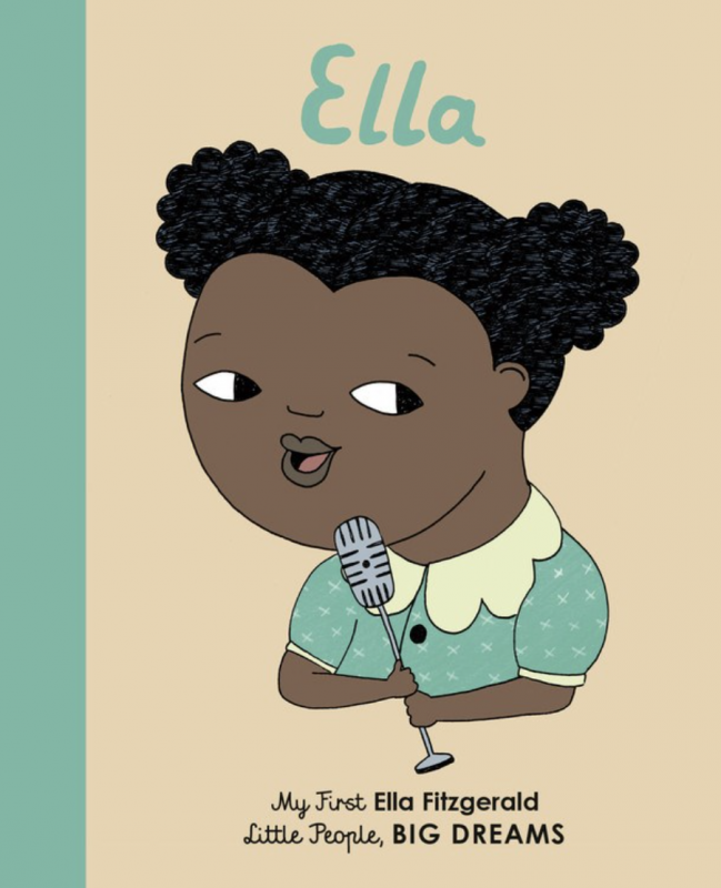 a cartoon ella holding a microphone