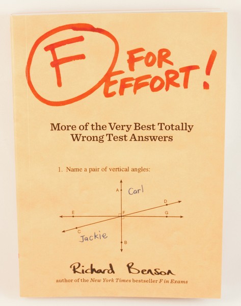 An image of a math problem: Name a pair of vertical angles, followed by an x-y axis graph with two lines running through it. The student has named two angles "Carl" and "Jackie"