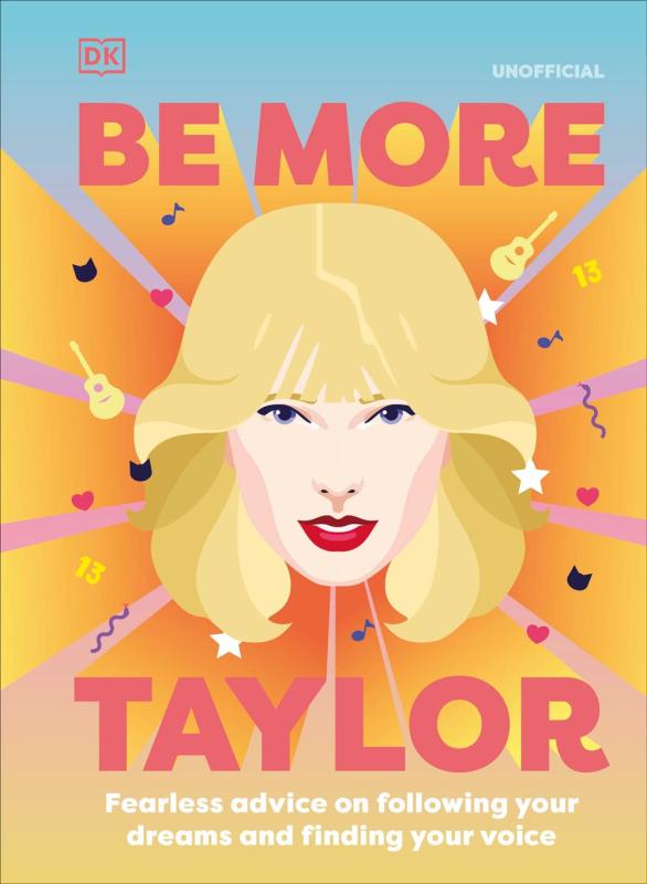 a cartoony image of taylor swift on an orange background