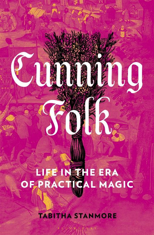 Hot pink cover featuring illustration of a black broom behind white gothic title text.