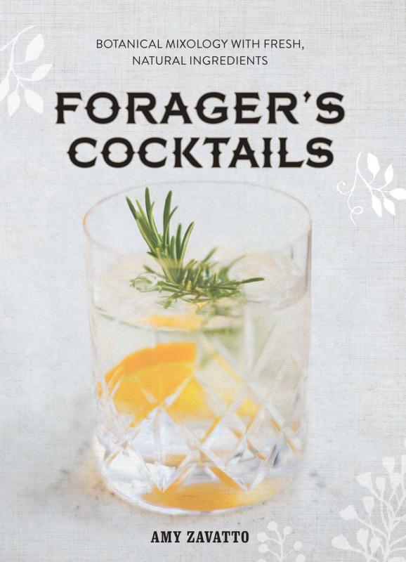 a cocktail in a glass with orange peel and rosemary