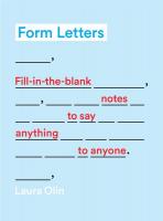 Form Letters: Fill-In-the-Blank Notes to Say Anything to Anyone