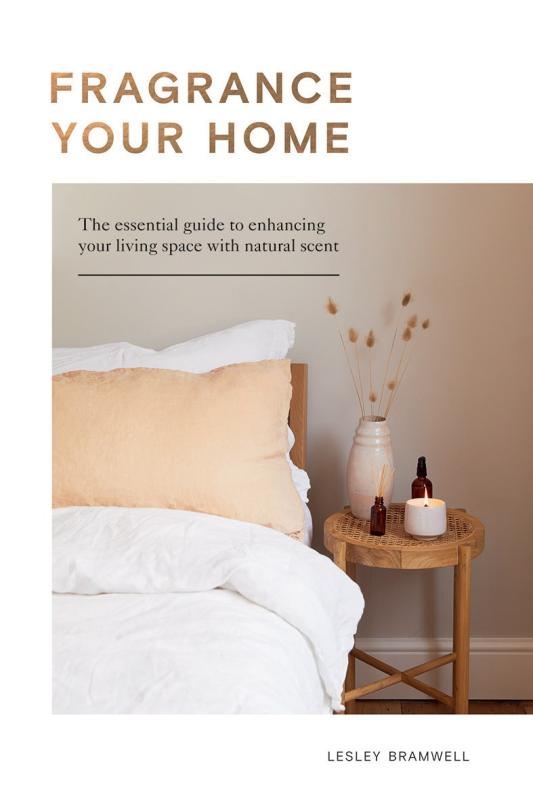 white cover with gold text with illustration of a made bed