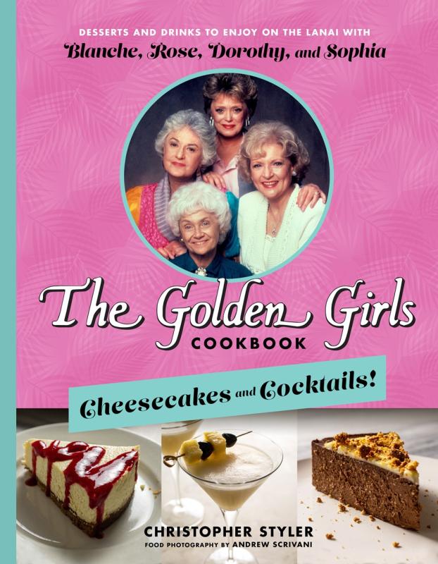 golden girls portrait over a photo of cheesecakes