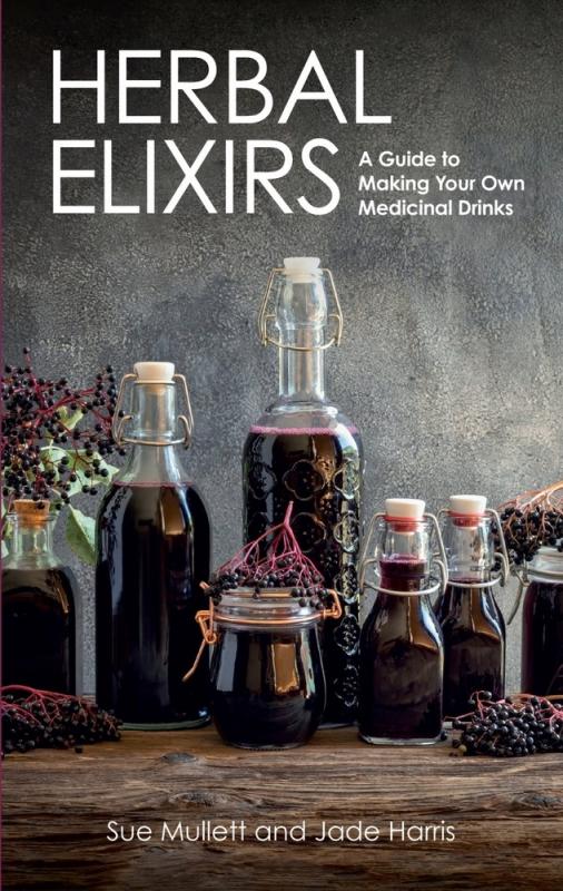 various tonics in glass bottles on a wooden table