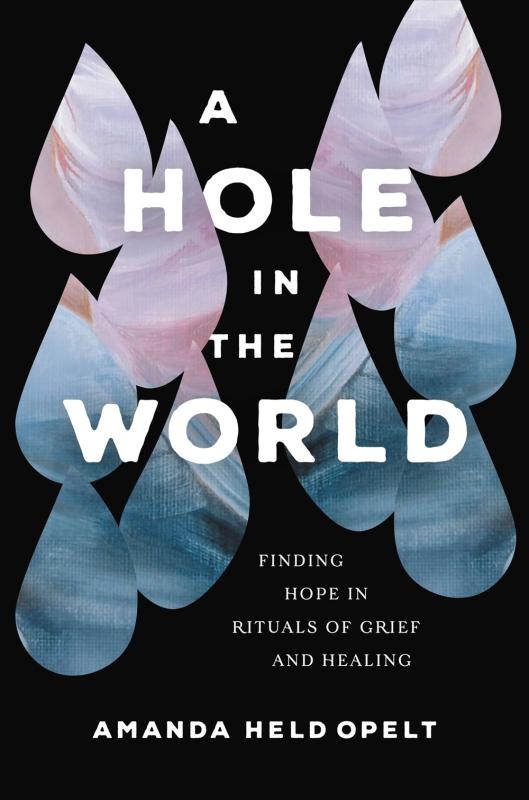 black cover with pink and blue drops of water with bold white text