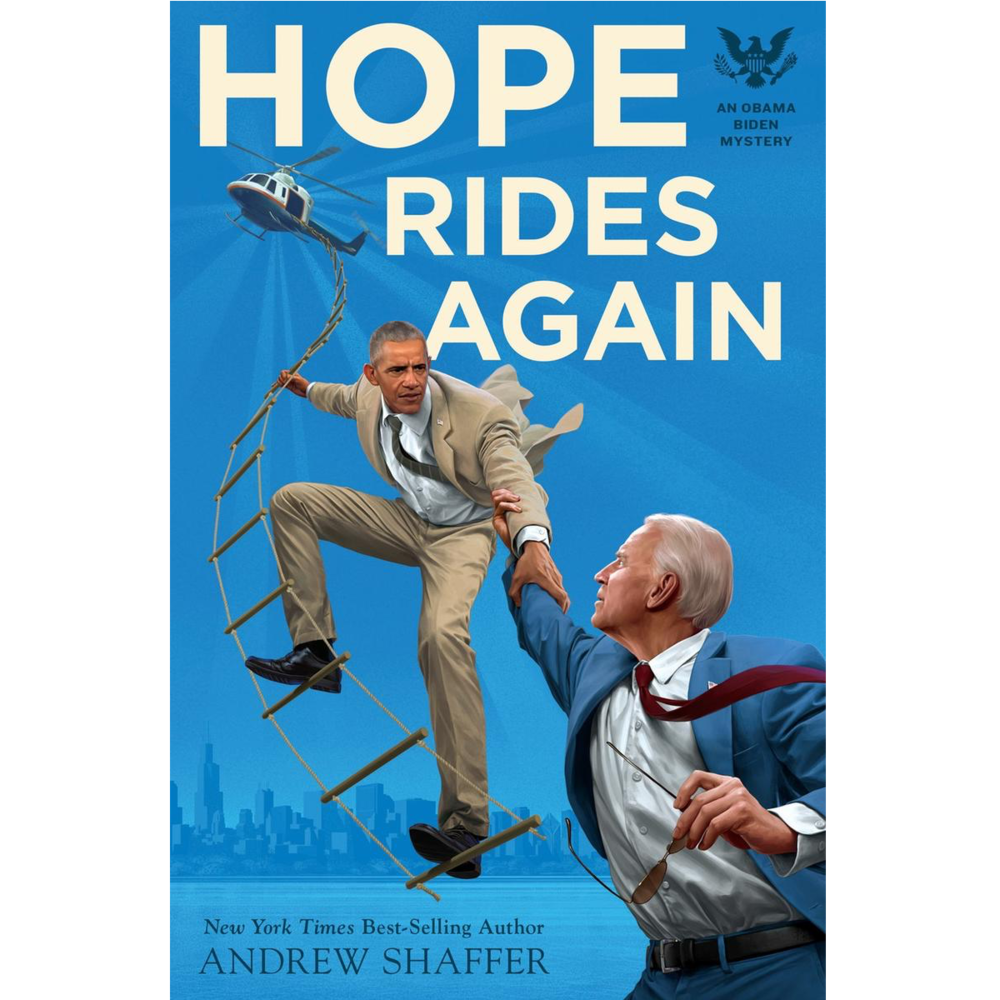 obama reaches down for biden as he clings to a ladder dangling from a helicopter