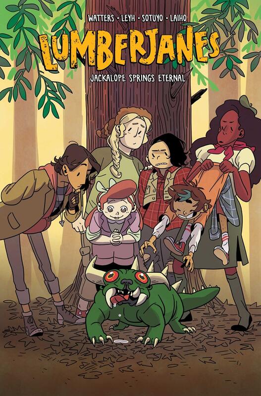 the lumberjanes gather around a strange creature