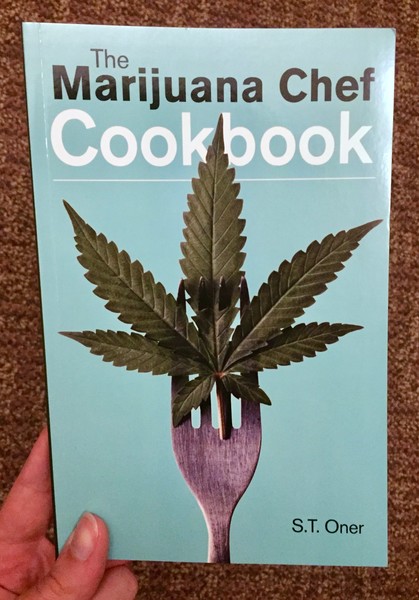 A fork covered with a marijuana leaf.