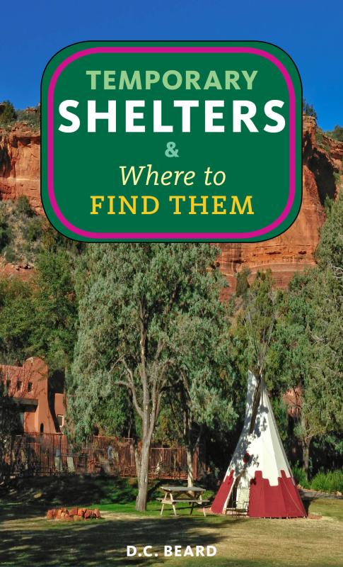 Zine cover featuring photograph of a teepee and adobe structure surrounded by trees and red rock bluffs.