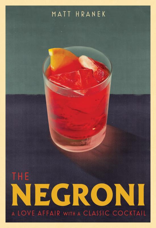 Photo of a negroni on what looks to be a vintage postcard.