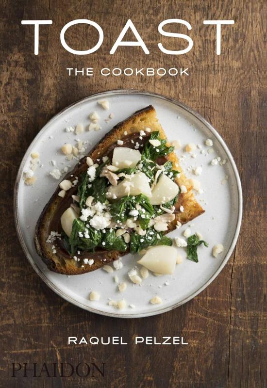 wood table with white plate with slice of toast with toppings with white text