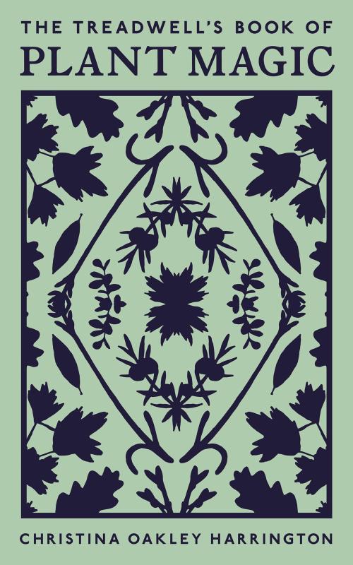 a black plant motif on green