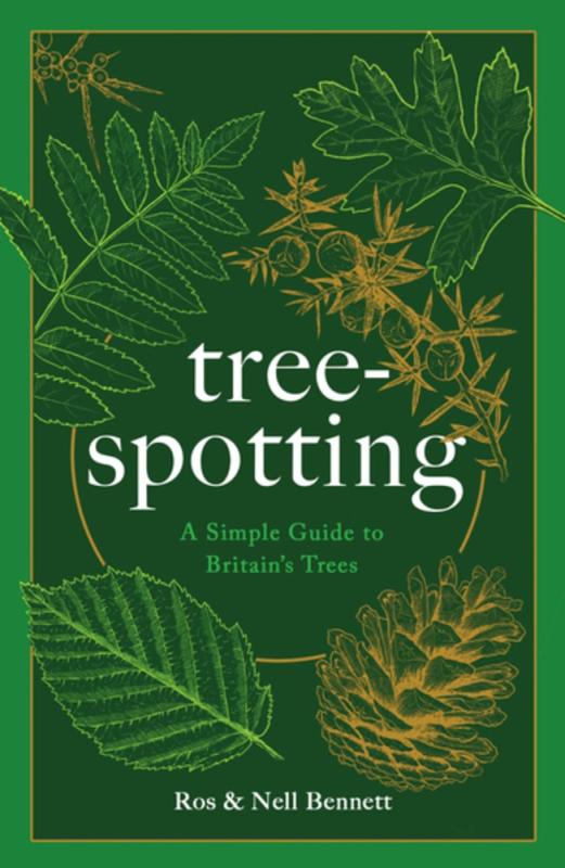 green cover with illustrations of tree leaves with white text