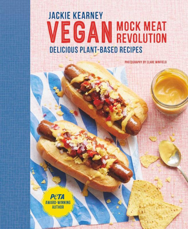 hotdogs on pink cover with blue spine with red text