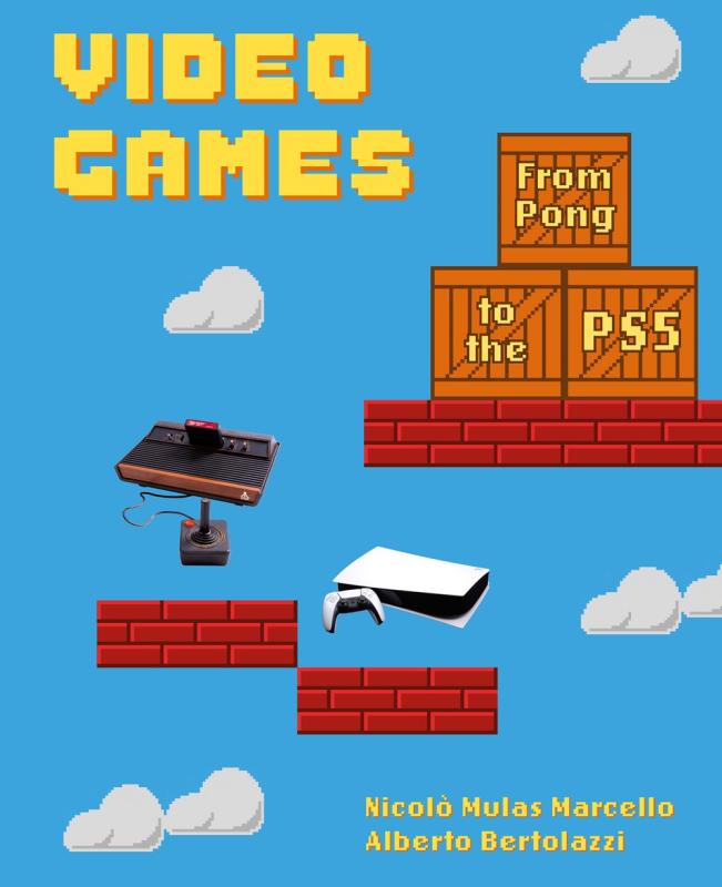 blue cover with illustration of pixalized graphic gaming with yellow text