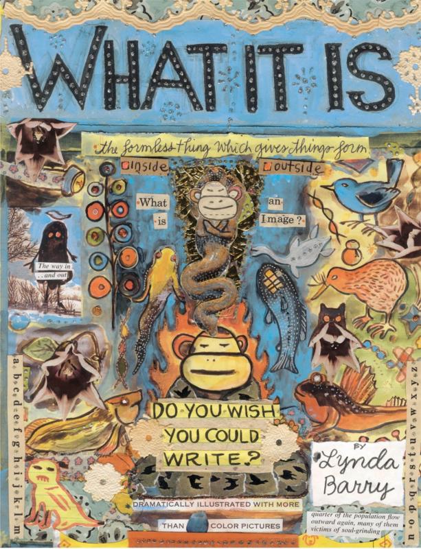 A monkey holding text that says "do you wish you could write" surrounded by sketches of other animals doodles and script 