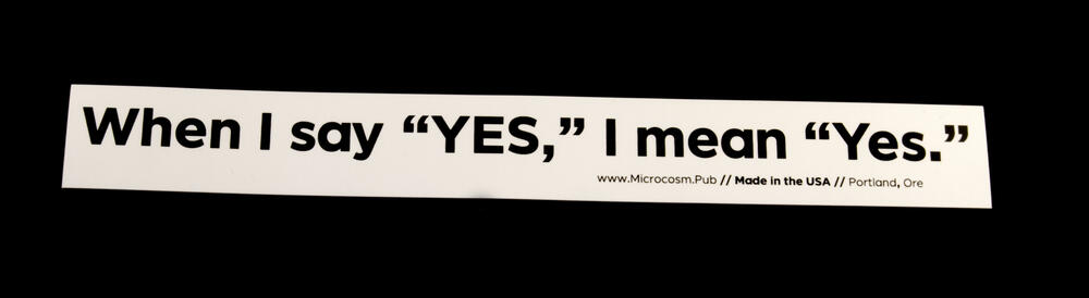 When I say "YES," I mean "Yes."