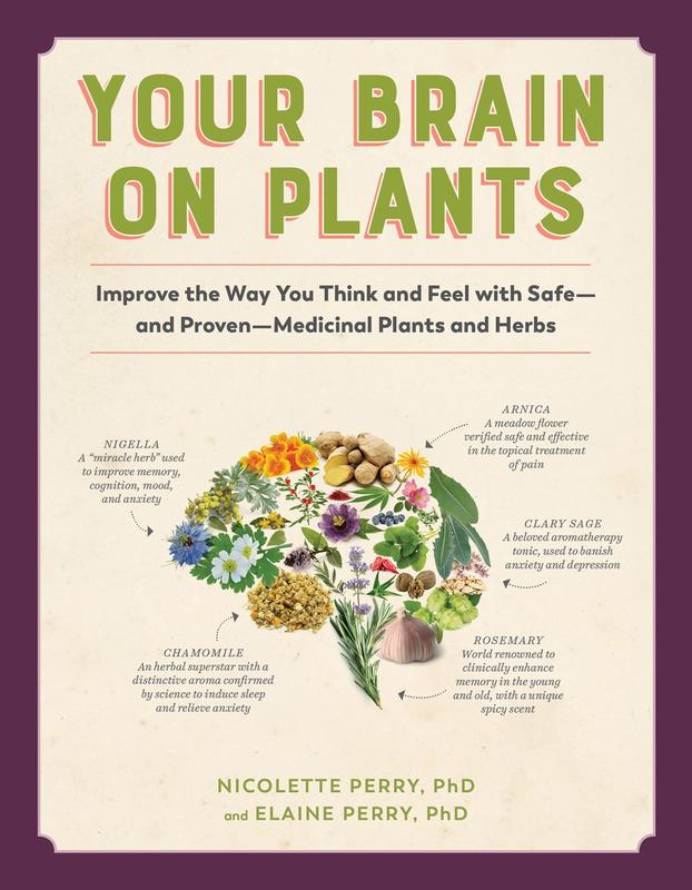 an illustration of several different flowers combined together in the shape of the human brain