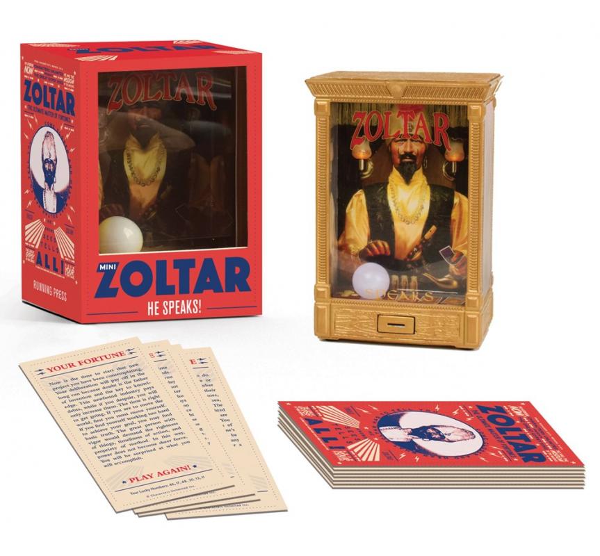 a plastic figurine and card set